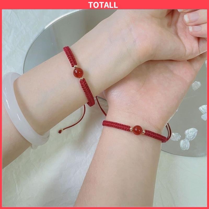 COD Gelang Tenun Pasangan Obsidian Rasa Desain Niche Temperamen Sederhana Tali Gelang Kristal-Totall