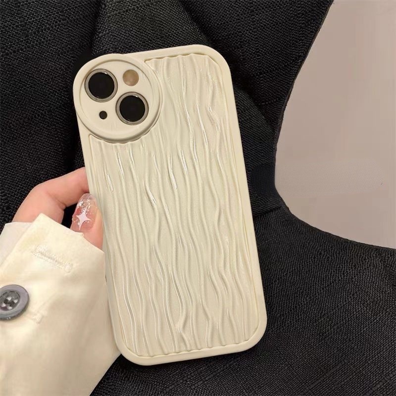 Case Motif Gelombang Warna Krem Untuk IPhone 12 13 14 11 Pro Max X Xs Max Xr Ddfgv