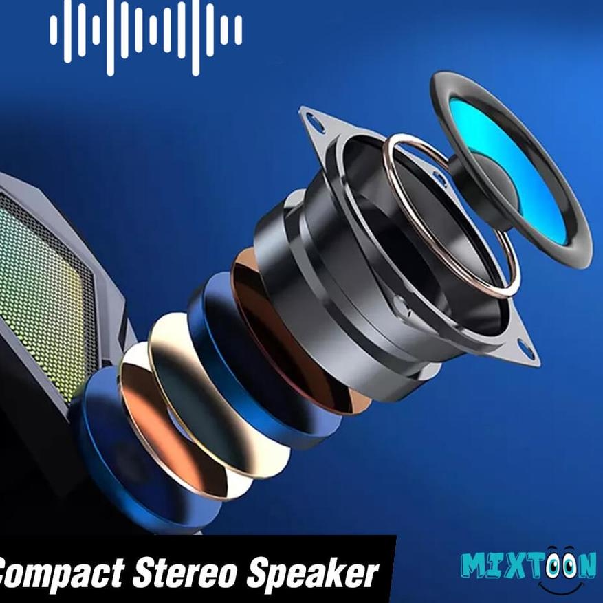 SHOPEE 7.7 Speaker USB A11 Aktif Mini Portable RGB Gaming Laptop PC Komputer TV Speker Aux Kecil Spi