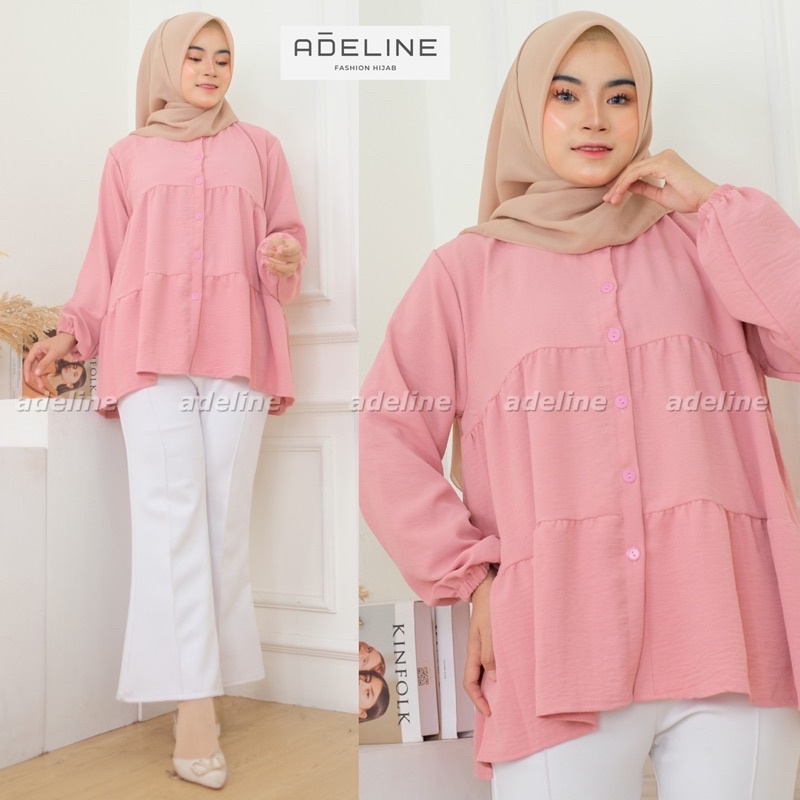 Ameena Top - Blouse Crinkle LD110 OverSize Atasan Jumbo Busui / 385-6984