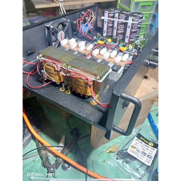 Power amplifier rakitan 5 Amper dobel travo