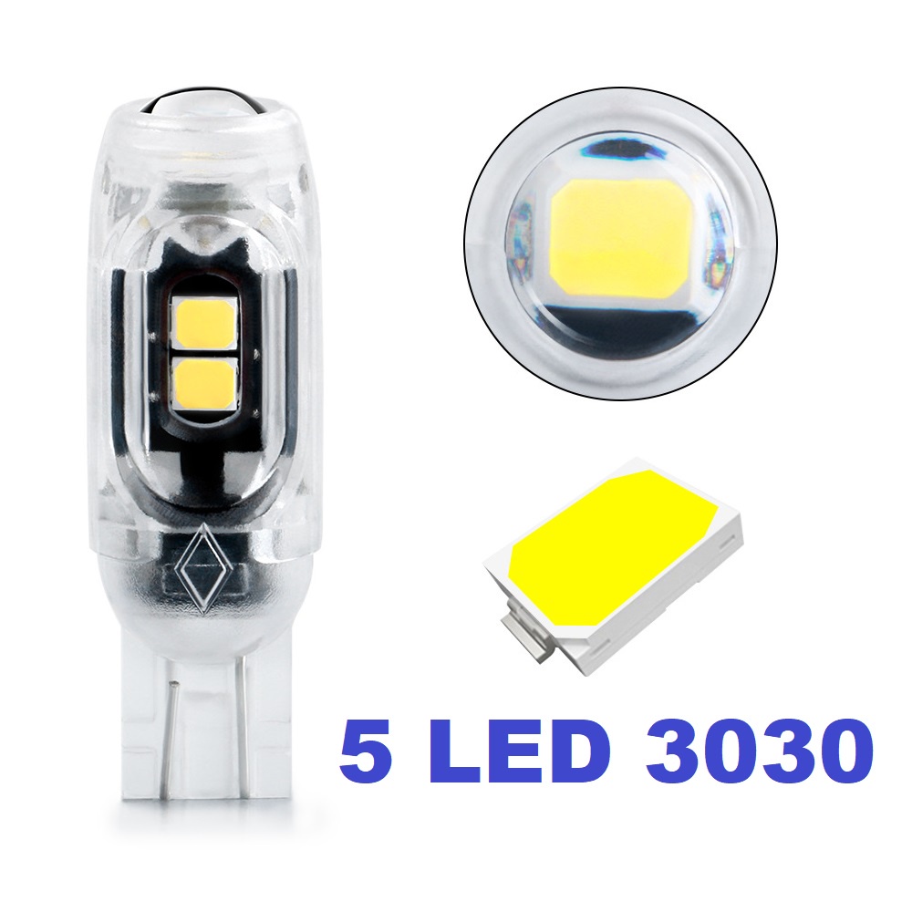 Lampu LED Mundur Senja Sein T10 5 SMD 3030 Titik Mata Sen Rem Canbus W16W Motor Mobil