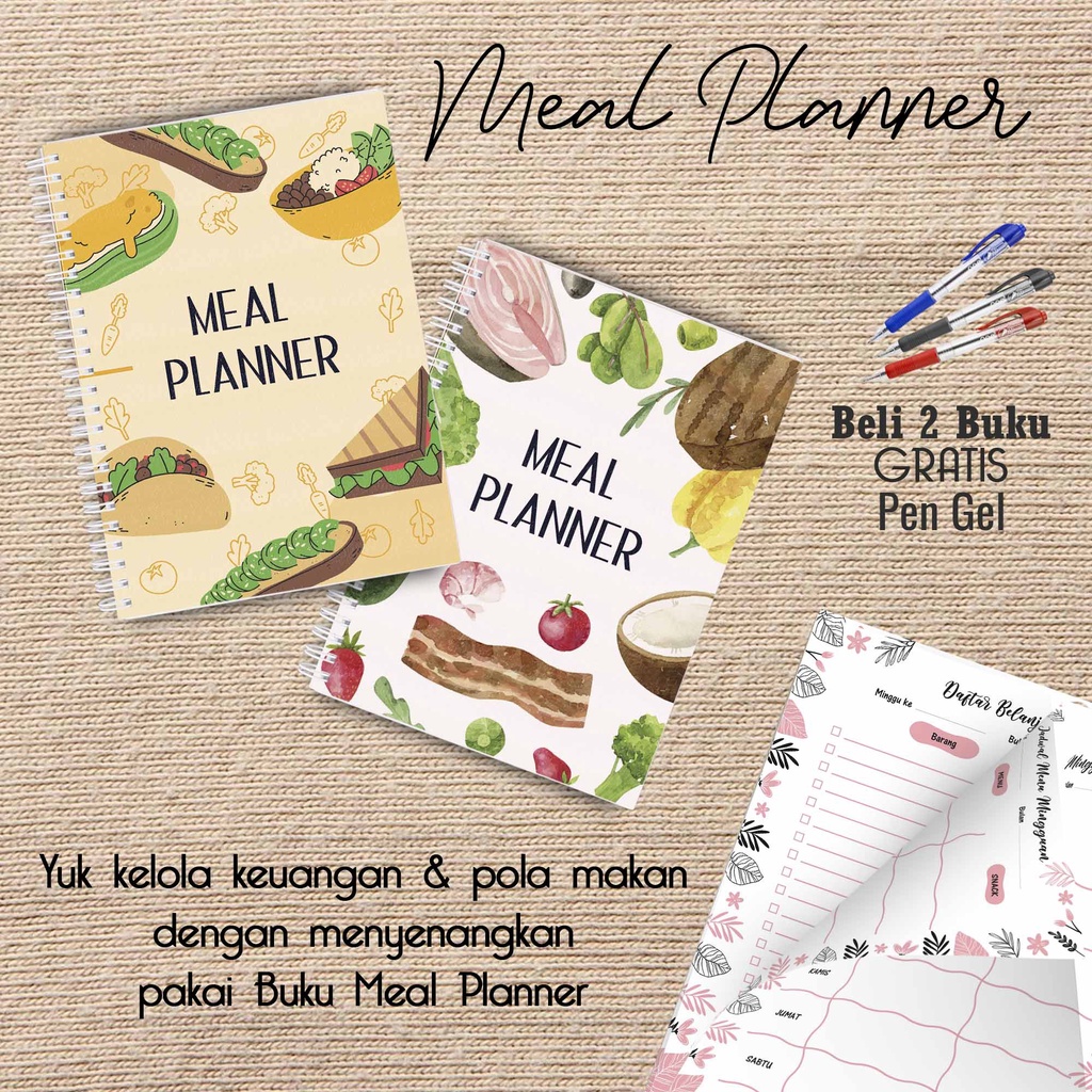 

Hanabi Meal Planner / Jadwal Menu Hemat Harian Beli 2 Buku Gratis Pen Gel Kode MP16