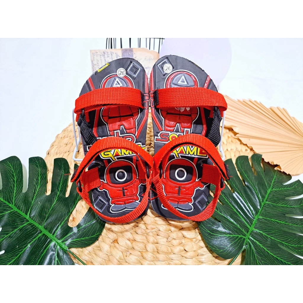 Sandal Anak Gunung Cowo Motif SQUID GAME Terbaru