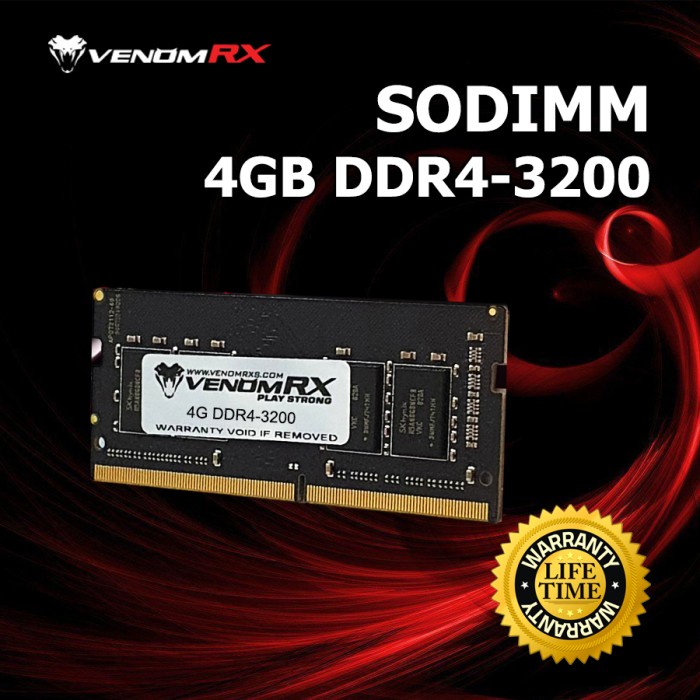 VenomRX Sodimm DDR4 4GB PC3200 / VenomRX 4GB DDR4 PC25600 3200mhz