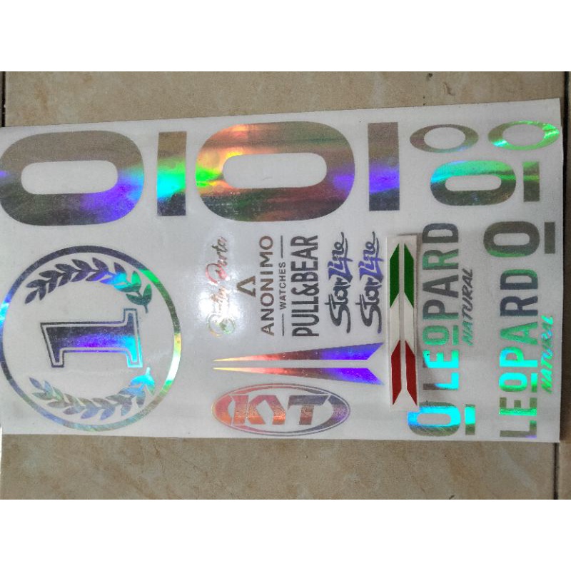 stiker helm leopard full set hologram