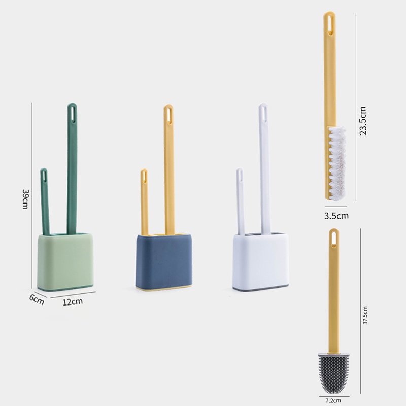 Berus Toilet Multi Fungsi Berus Toilet Silikon 3 in 1 Alat Pembersihan Toilet Dengan Kontainer