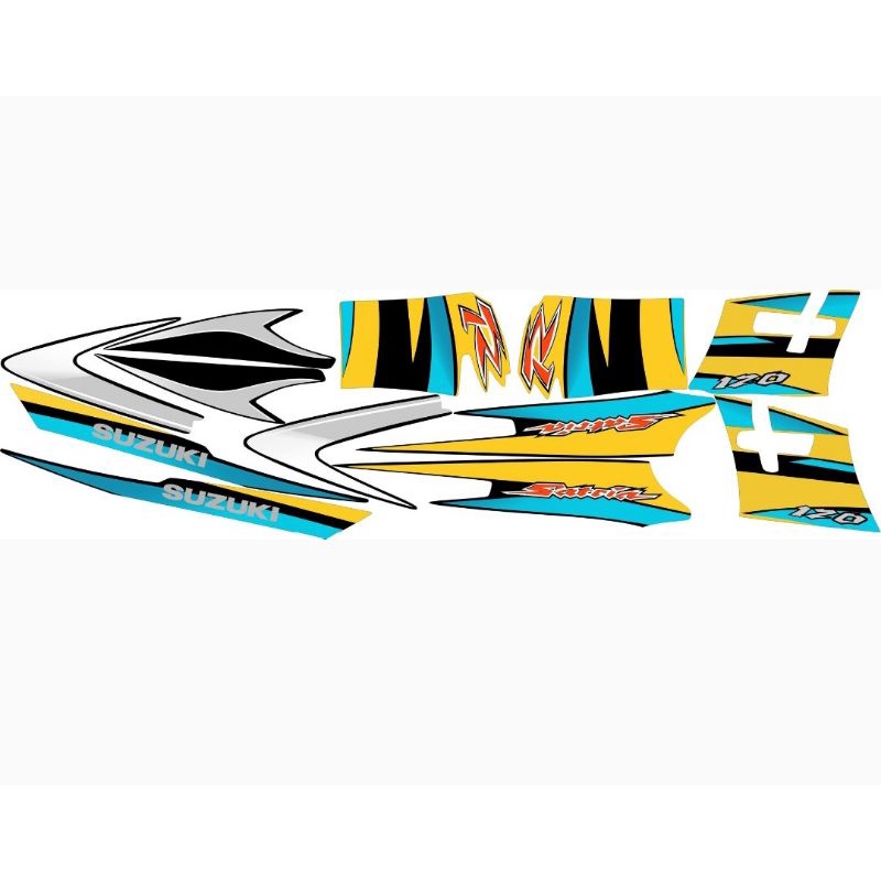 striping satria hiu kuning hitam