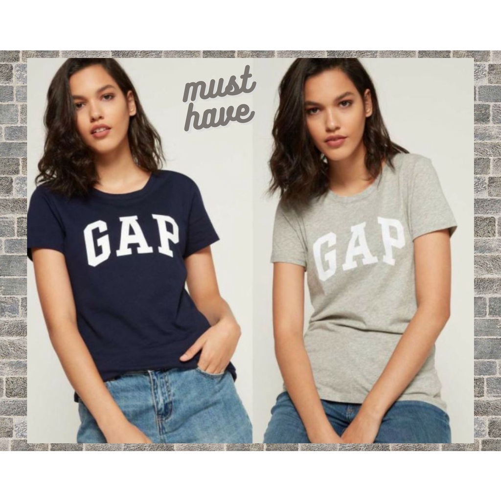 GAP Tshirt Women Grey Heather Short Sleeve Crewneck | Kaos Wanita Murah Original