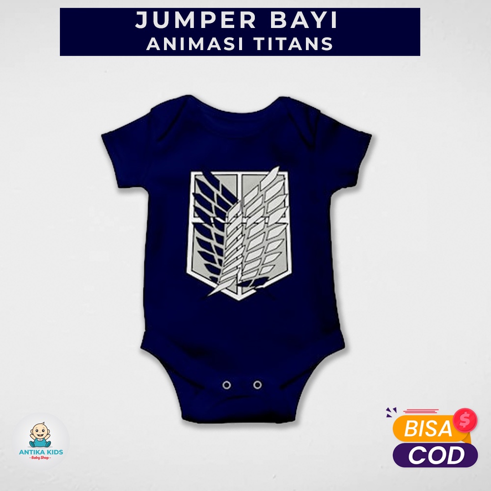 Baju Jumper Bayi Laki Laki Perempuan Newborn Murah Karakter Anime Titans Umur 0-12 Bulan