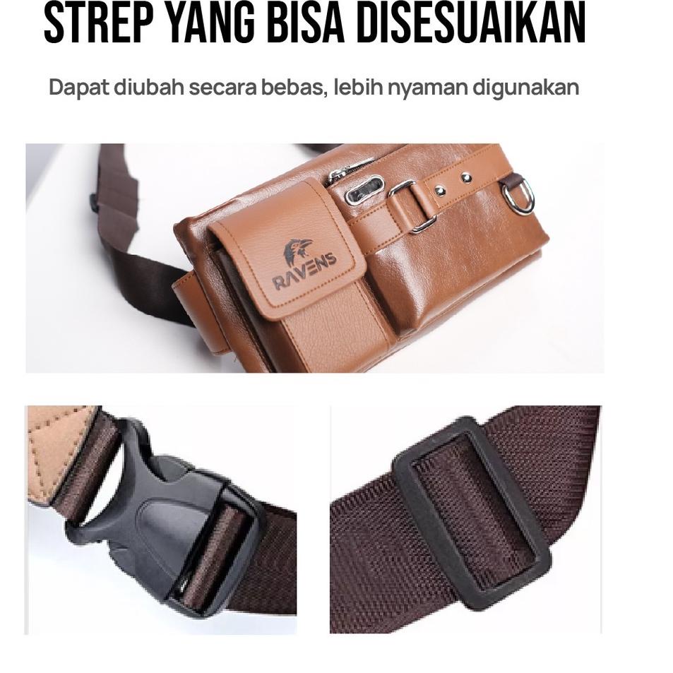 Special Price Tas Selempang Pria Free Dompet Tas Ravens Waistbag Tas Slempang Anti Air Tas Pria Wais