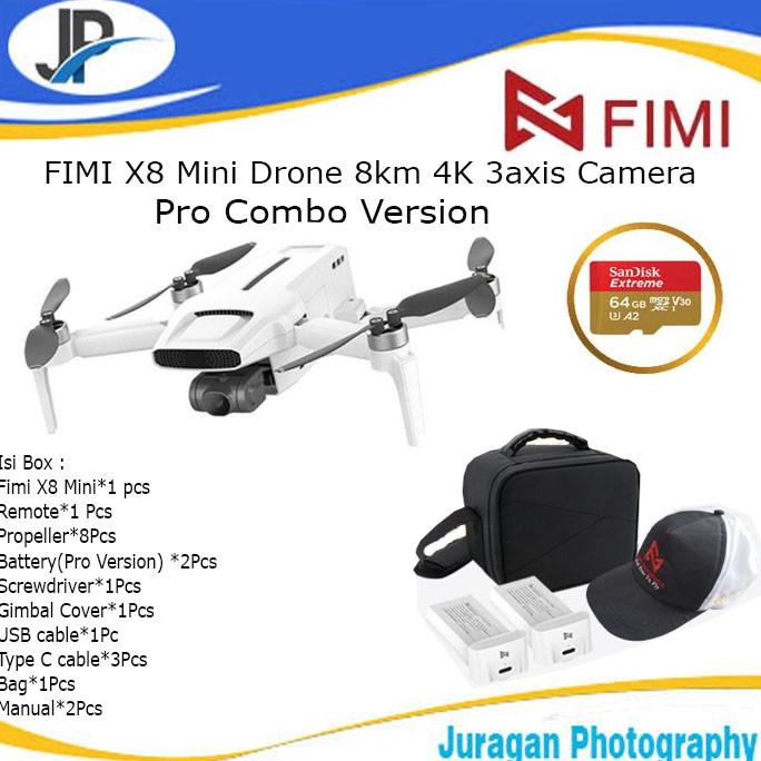 [ Promo ] Fimi X8 Mini Drone 8Km 4K 3Axis Camera - Pro Combo Version - Drone Kamera Dan Aksesoris
