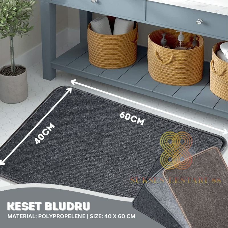 Keset Kaki Anti Slip BLUDRU Keset Kaki Premium Polos 40 x 60