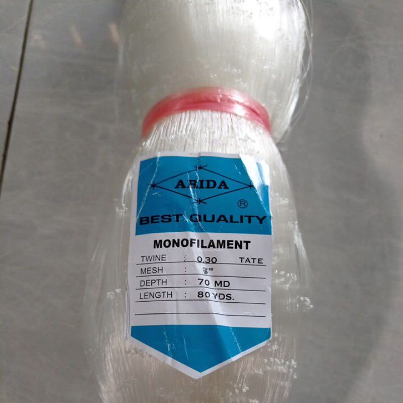 Jaring ikan Arida 0.30 3" 70md/80yds tate jaring pukat jaring ikan senar Jaring arida jaring ikan se