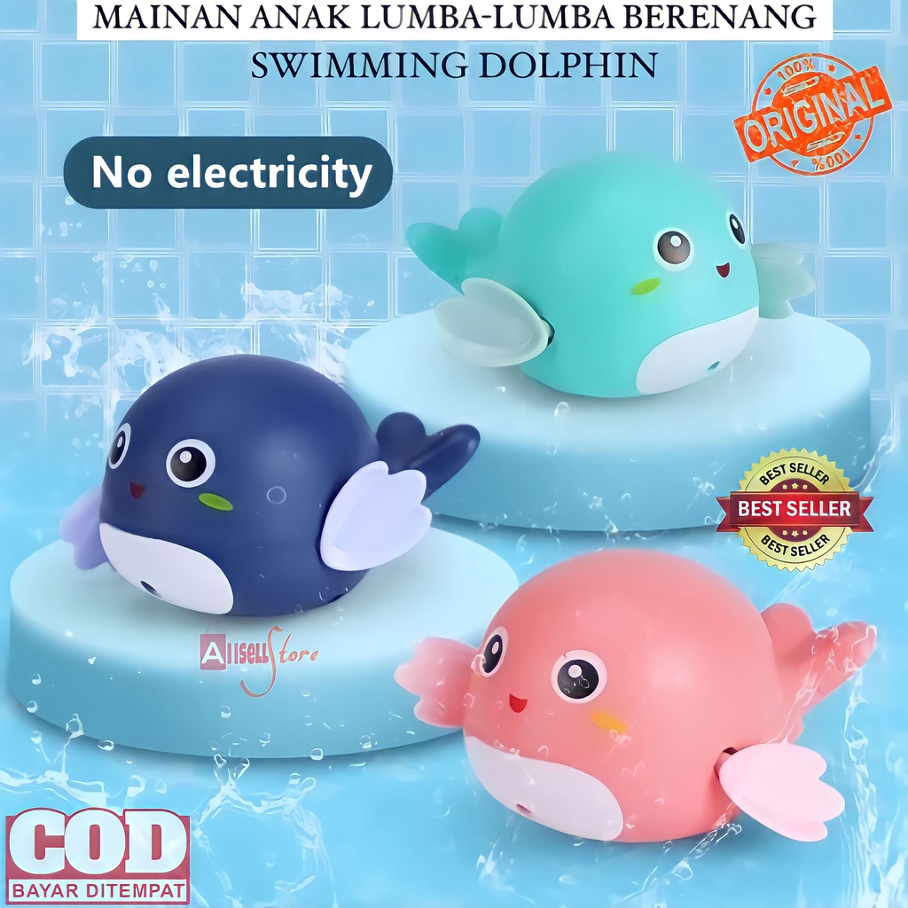 ( BISA COD ) PROMO Mainan Mandi Bayi Lumba-Lumba Berenang / Mainan Mandi Anak Lumba-Lumba Bergerak / Mainan Mandi Hewan / Mainan Anak Laki Laki / Mainan Anak Perempuan / Swimming Dolphin