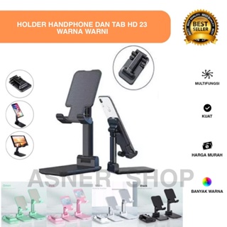 Folding Tablet Handphone TAB HD-23 Phone Holder Lipat Stand HD23 Besi Universal Original