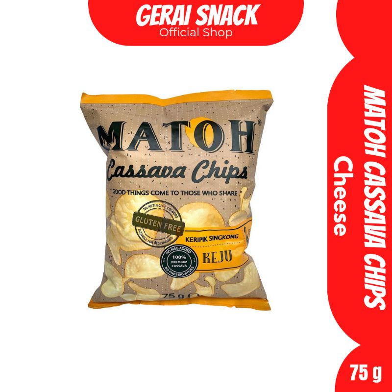 Matoh Cassava Chips - Keripik Singkong KEJU Gluten Free &amp; Non MSG 75 g