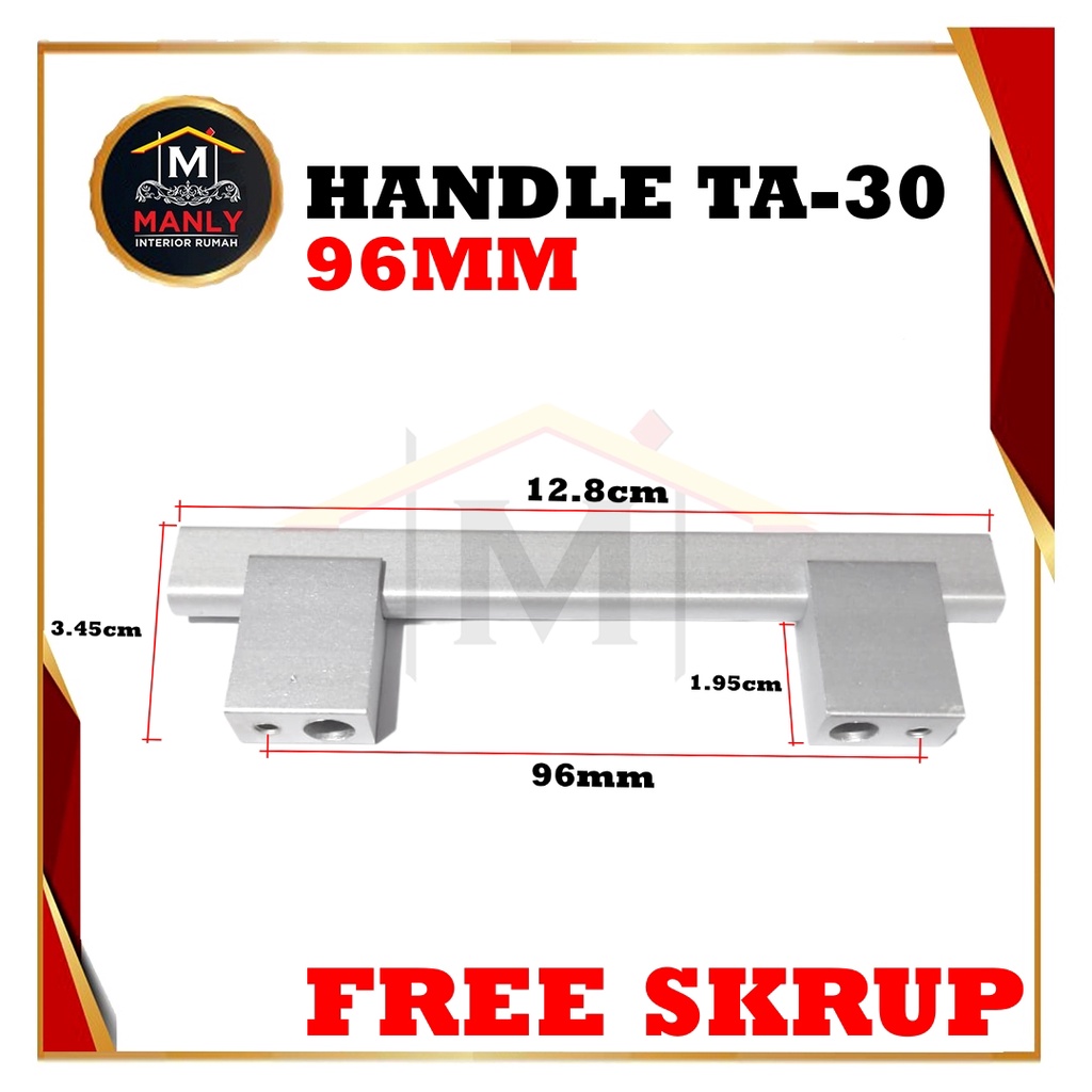 Tarikan Laci Meja Lemari Kabinet Gagang Pintu Handle Minimalis TA - 30 96 mm, 128 mm, 160 mm