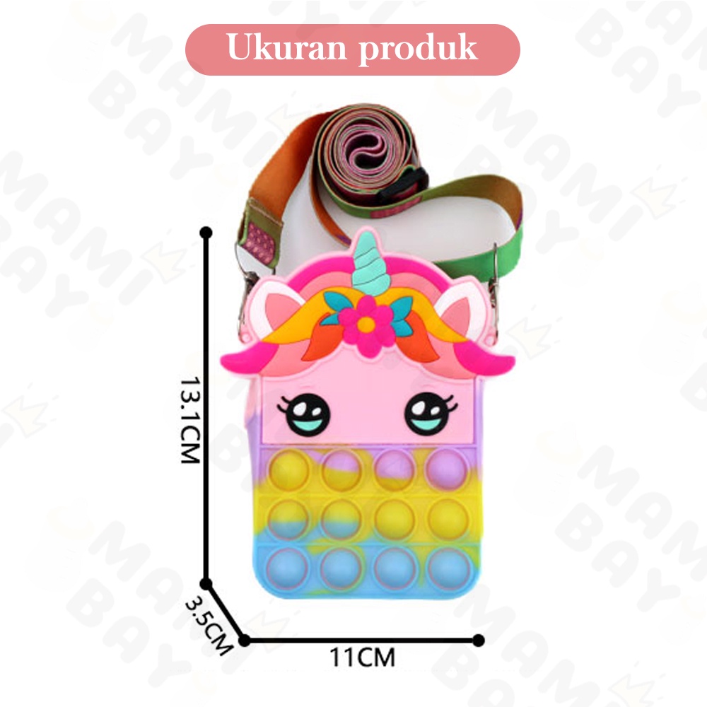 OKEYI Tas pop it anak selempang unicorn Impor