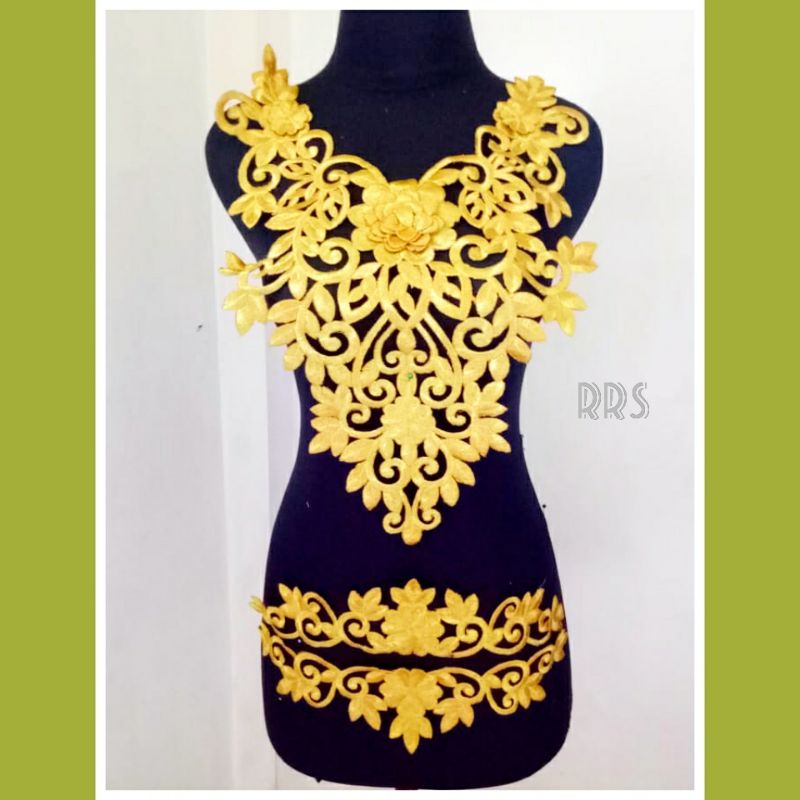 bordir coker bunga / renda coker murah / aksesoris tari