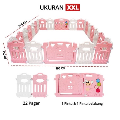 Pagar Anak Pagar Bayi BabyFence Import Kokoh Bisa Dilipat Motif Bulan Bintang