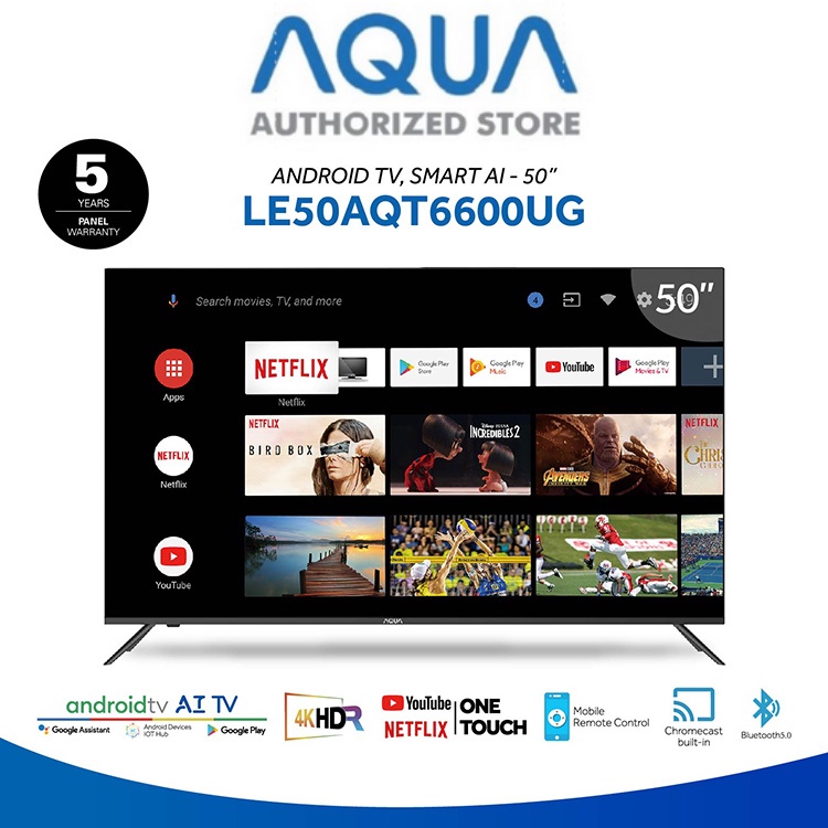 AQUA JAPAN LE50AQT6600 Android SMART TV 50 Inch Full HD Chromecast