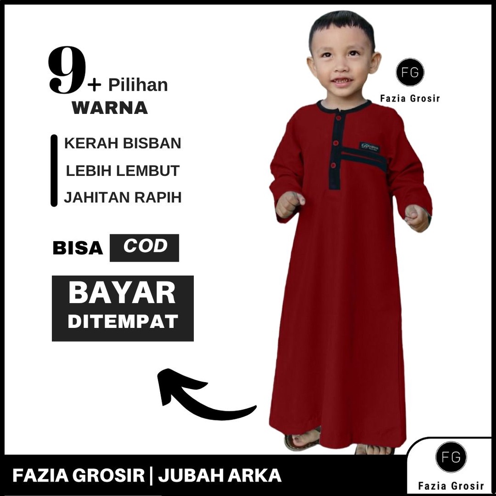 FAZIA GROSIR Jubah Anak Arka / Gamis Anak Laki Laki Model Arka by Rainan ORI / Jubah Anak Laki Laki Usia 1-12 tahun