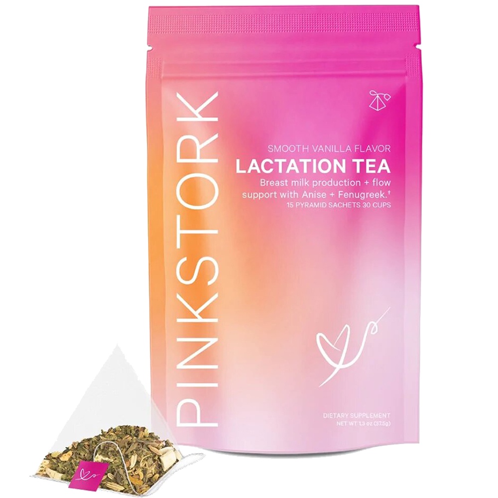 Pelancar ASI - Pengental ASI - Penambah ASI Booster Pink Stork Lactation Nursing Tea Vanilla USA