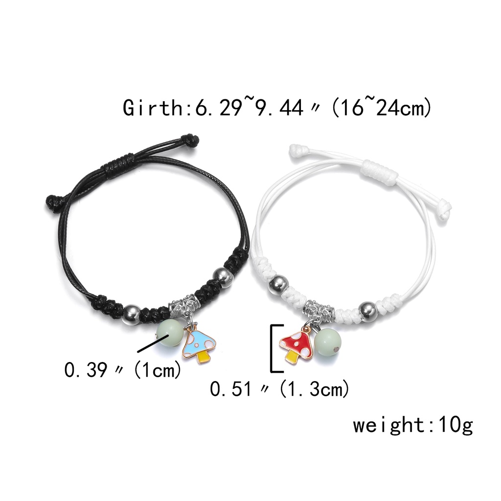 Gelang Tangan Tali Adjustable Motif Ukir Tulisan / Hati / Jamur / Daun / Tulisan Untuk Pria / Wanita / Pasangan