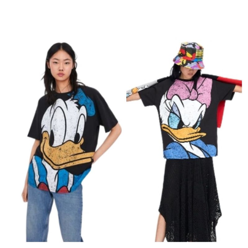 kaos za ra donald duck/t shirt zara donal duck x disney/kaos karakter donald duck disney/atasan wani