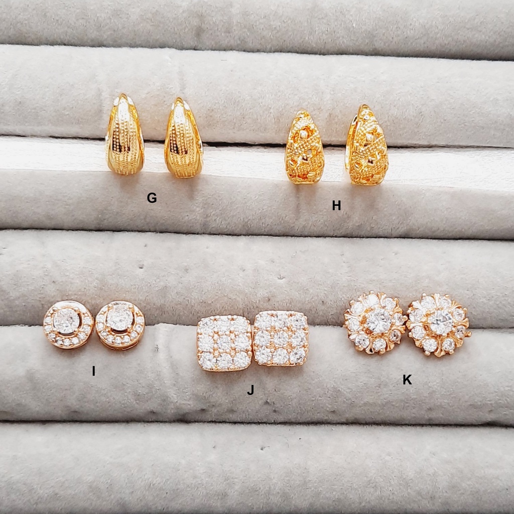 Anting Tusuk Hook Panjang Jurai Tassel Bulat Batu Mata Putih Hitam Pink Xuping - BE232