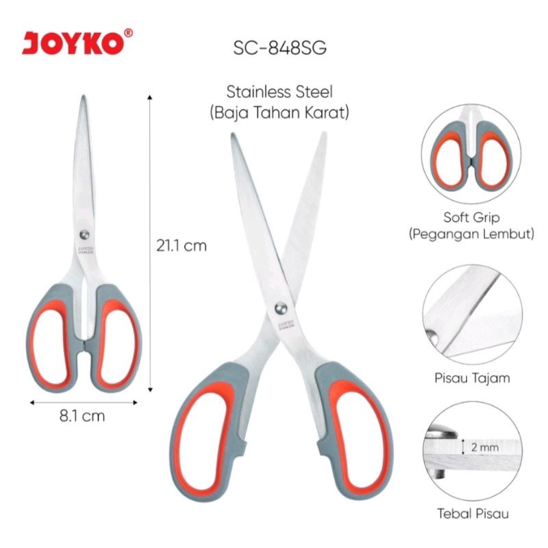 

Gunting Kertas Besar Joyko SC-848SG Scissor Stainless