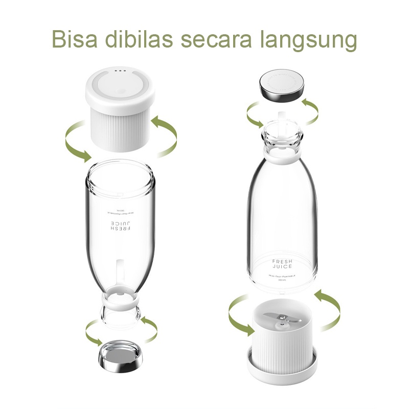 ⭐Garansi⭐Juicer Blender Mixer Buah Mini Portable Kapasitas Tinggi Wireless Rechargeable Tahan Air Juicer 350ml 450ml ly