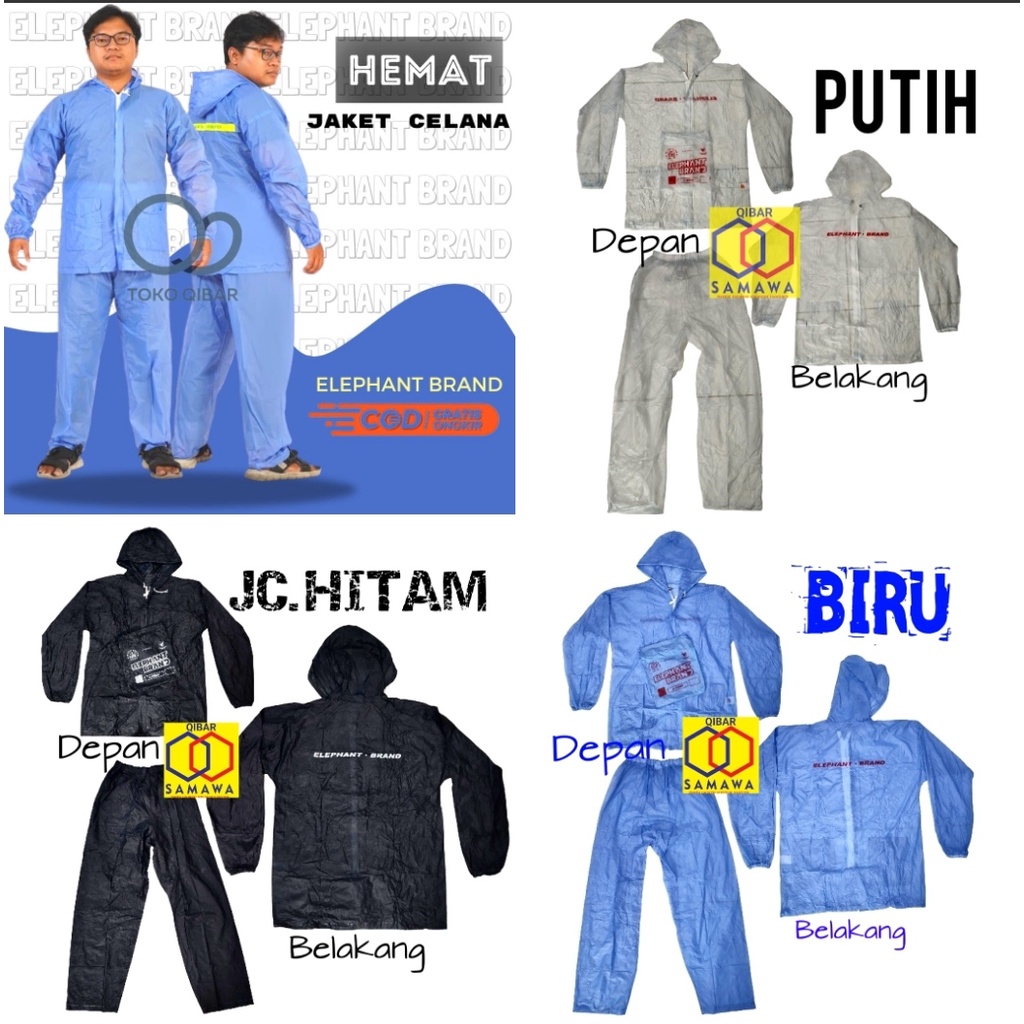 Jas Hujan DEWASA Jaket Celana Elephant Brand HEMAT