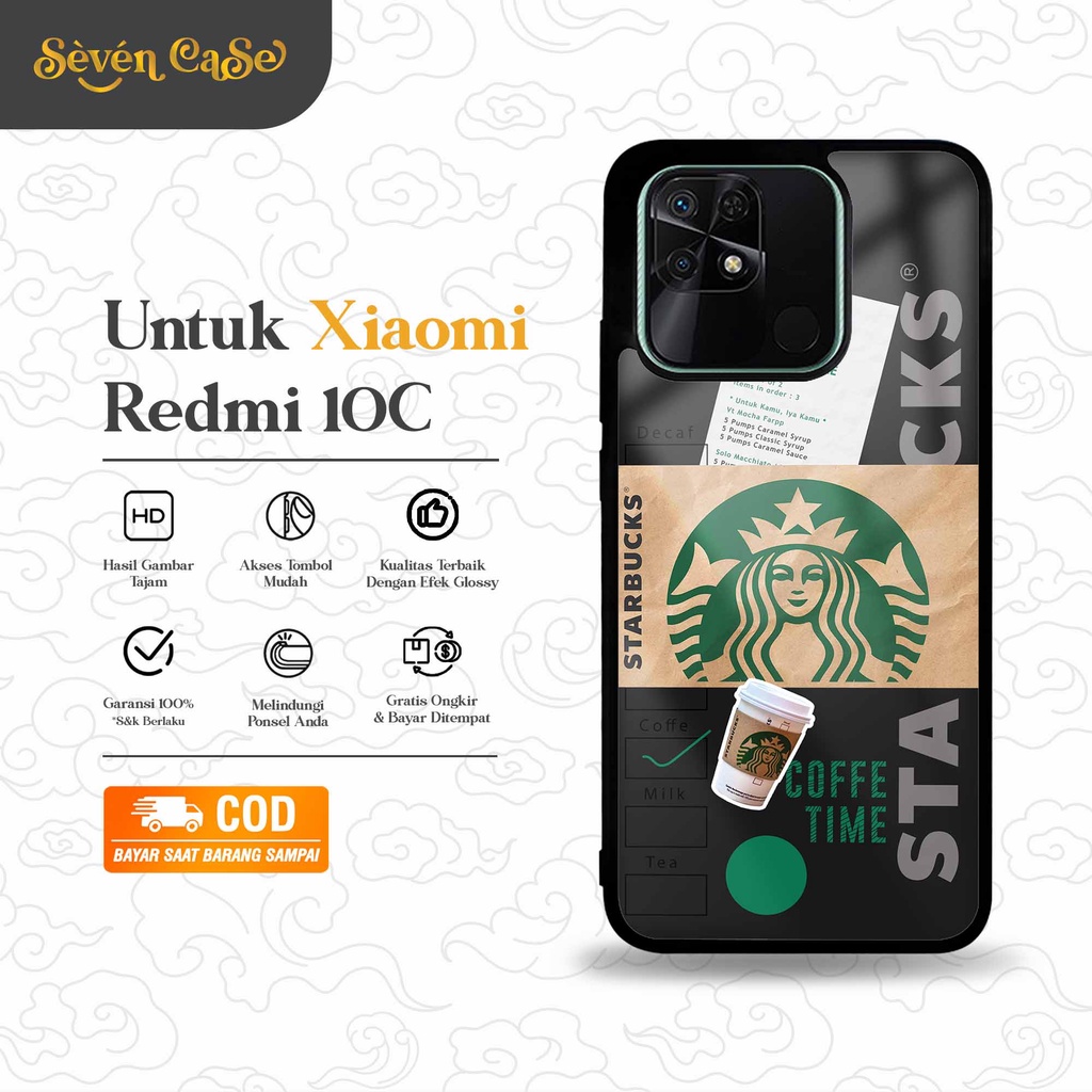 Case Hardcase XIAOMI REDMI 10C Case STARBUCKS GLOSSY 2D Case - Cassing Handphone Untuk Pria , Wanita