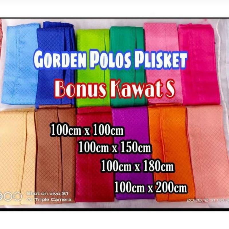 Gorden Plisket Polos/Gorden Wajik/Gorden Pintu/Gorden Jendela/Gorden Murah