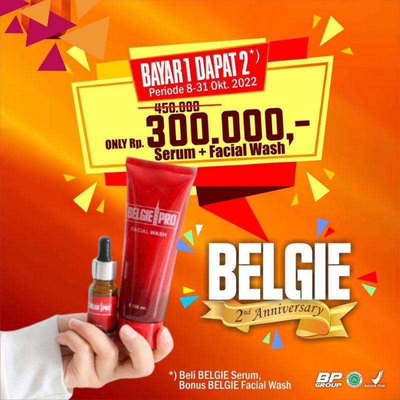 Paket Skincare Belgie Pro Belgie Serum Free Facial Wash Belgie Promo