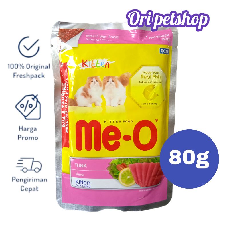 Meo Pouch Sachet 80gr Me-o Wet Cat Food - Kitten Tuna