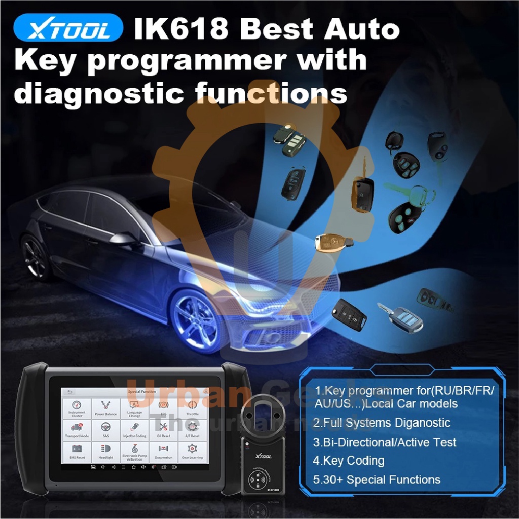 Auto Key Programmer IMMO OBD2 Diagnostic Tool XTOOL InPlus IK618 alt X100PAD3