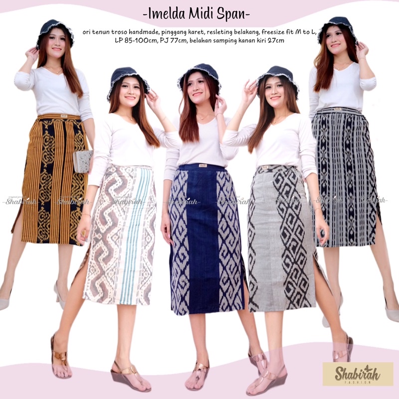 Garansi termurah COD - IMELDA ROK SPAN MIDI / rok tenun troso / rok kerja / skirt wanita / Dress pen