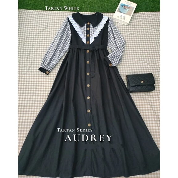 Baju Gamis Dress Remaja Anak Muslim AUDREY VINTAGE Kekinian Modern Simple Elegan Mewah Korea Style O