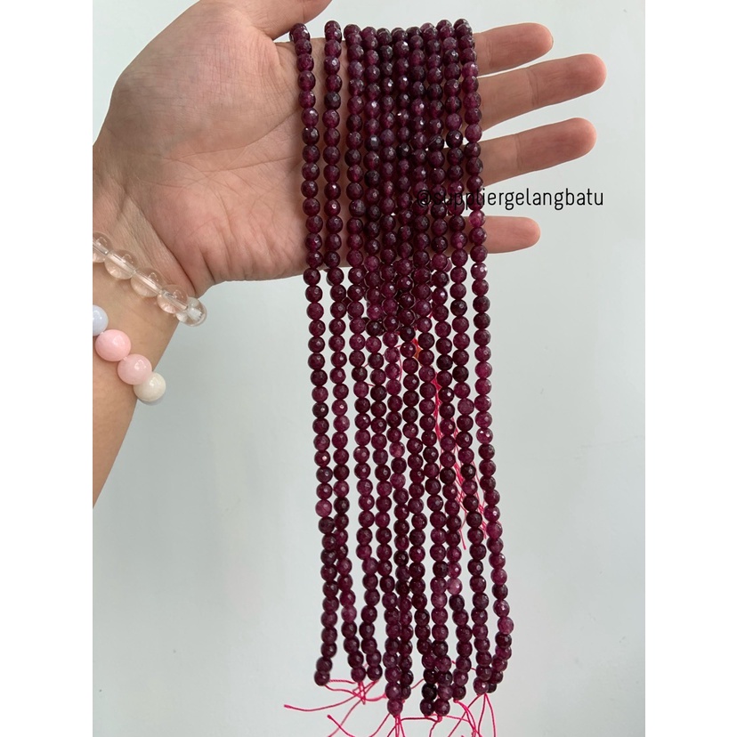 bahan batu 6mm Violet Quartz CUTTING aksesori kuarsa ungu purple serat