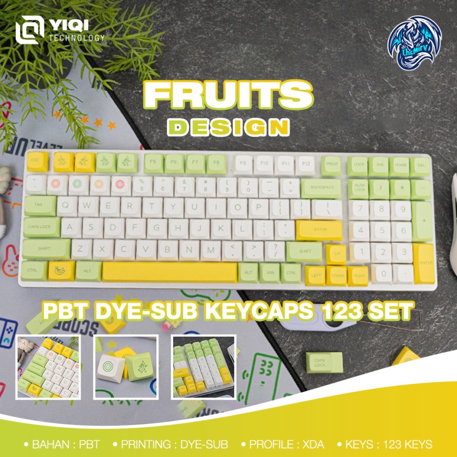 Yiqi Fruit Design PBT Dye-sub Keycaps 123 set XDA Profile