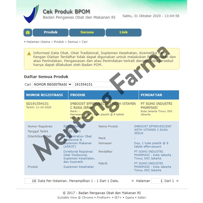 Imboost Effervescent with Vitamin C Rasa Jeruk 8 Tablet