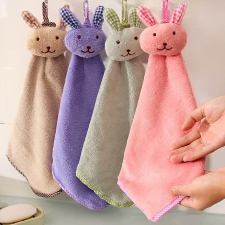 Kain Lap Microfiber Handuk Tangan Bintang Motif Kelinci Rabbit Star Hand Towel