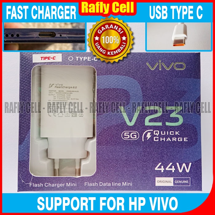 Fast Charger 2A USB Type C Buat HP VIVO V25 Y35 Y75 Y22 Y16 V23 V23E Y33T T1 5G Y21 Y21A Y21T Y50 Y5