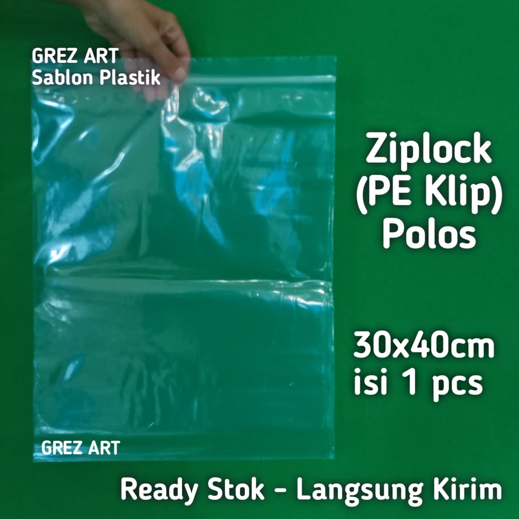 Plastik Klip Ziplock 30x40, (isi 1pcs), Plastik Baju Kaos Murah Original