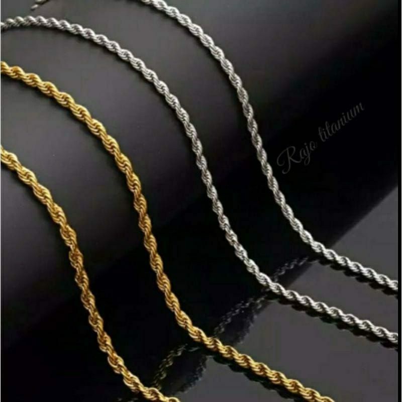 Kalung Tambang Titanium Pria Wanita Kalung Import