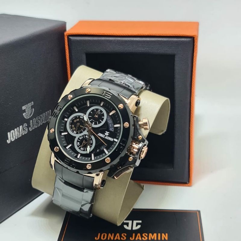 Jam Tangan Jonas Jasmin Original JJ2021 Rantai Stainliss Steel Terlaris Chronograph Kasual