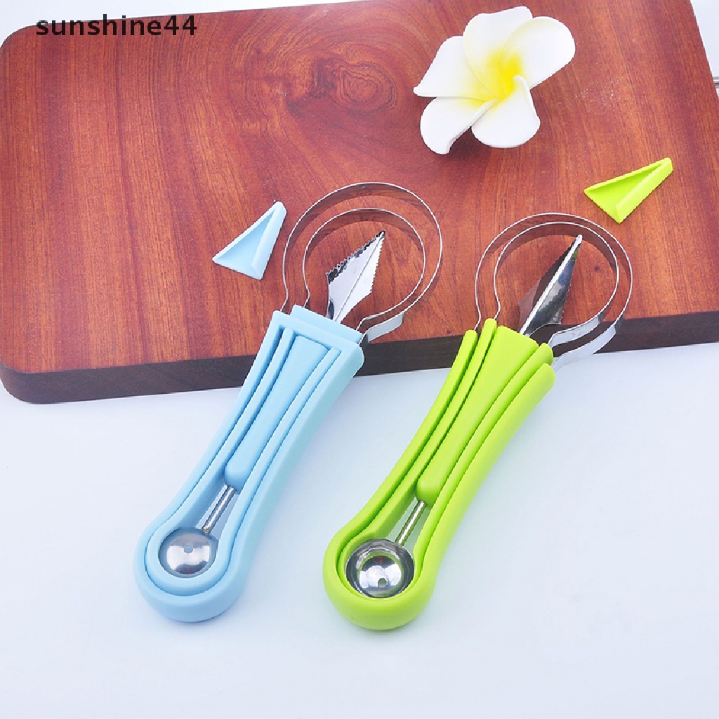 Sunshine 4 in 1 Sendok Scoop Pemotong Semangka / Melon Bahan Stainless Steel